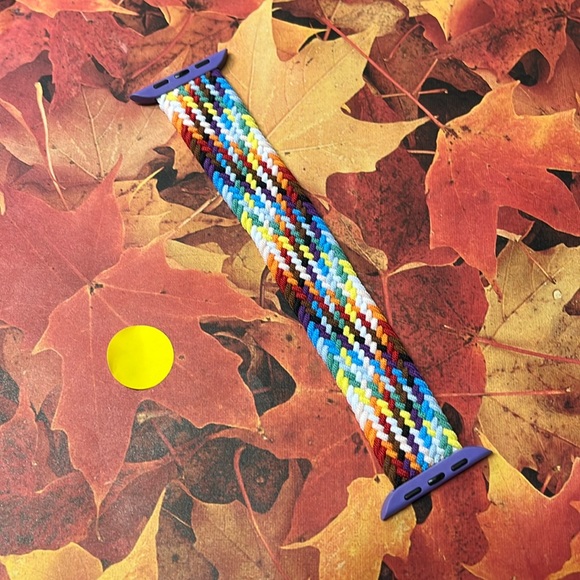 5for$10 Braided 42mm/44mm/45 S/M Apple watchbands Strechband - Rainbow NWT - Picture 1 of 5